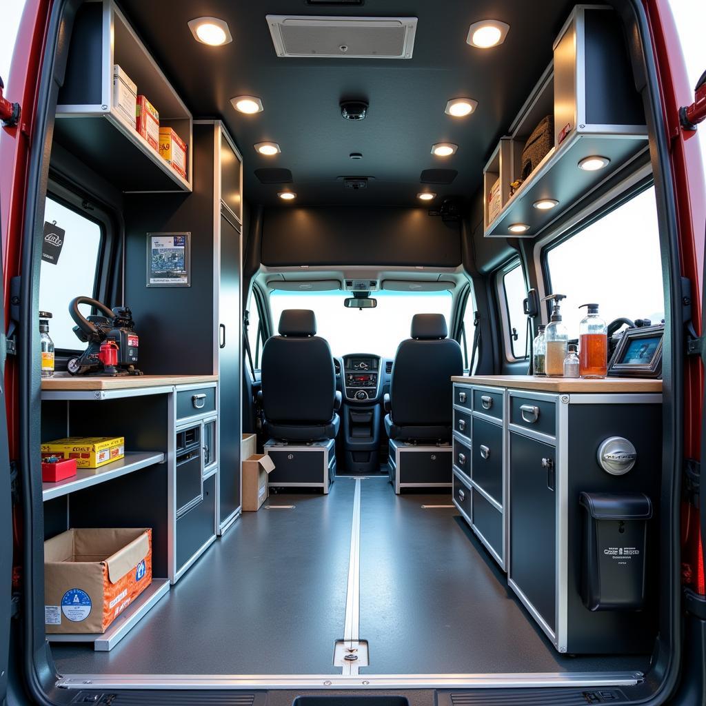 Interior of a Mercedes Benz Ambulance