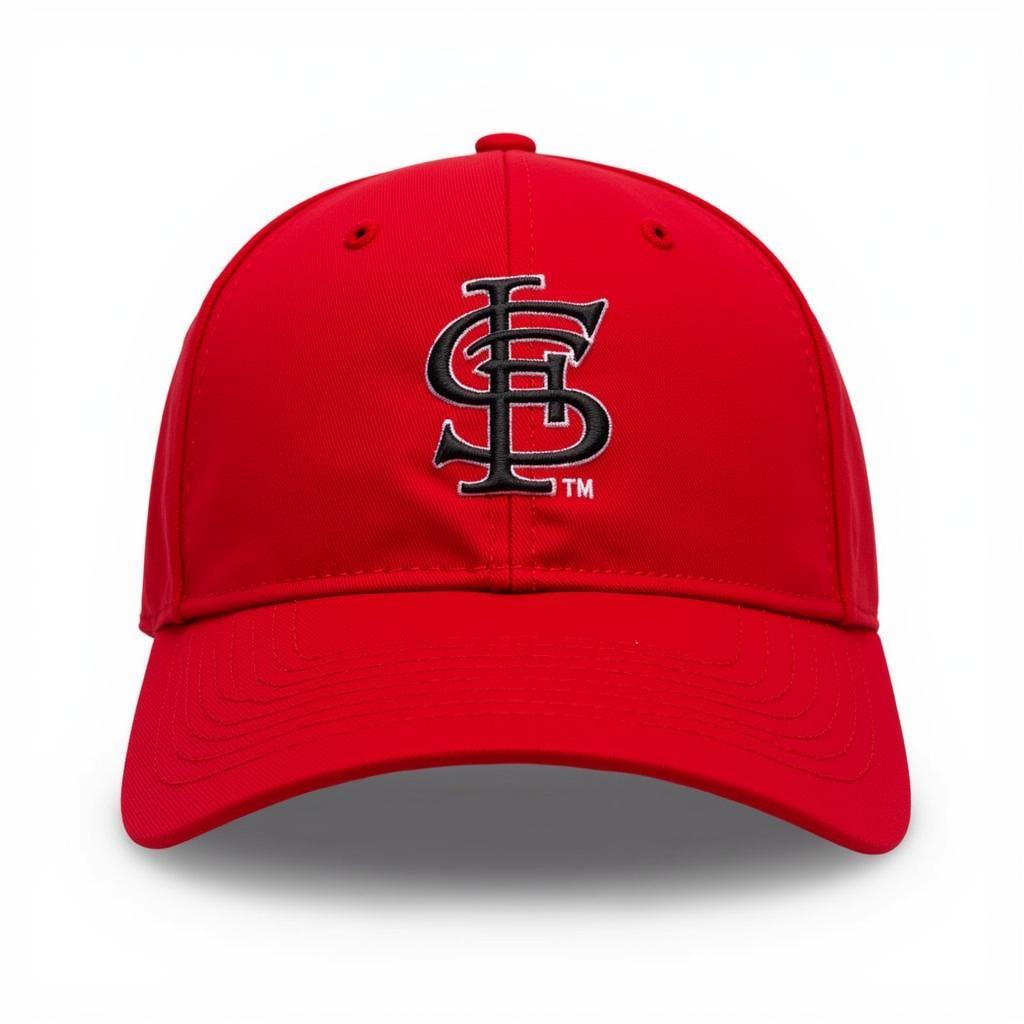 Red baseball cap.