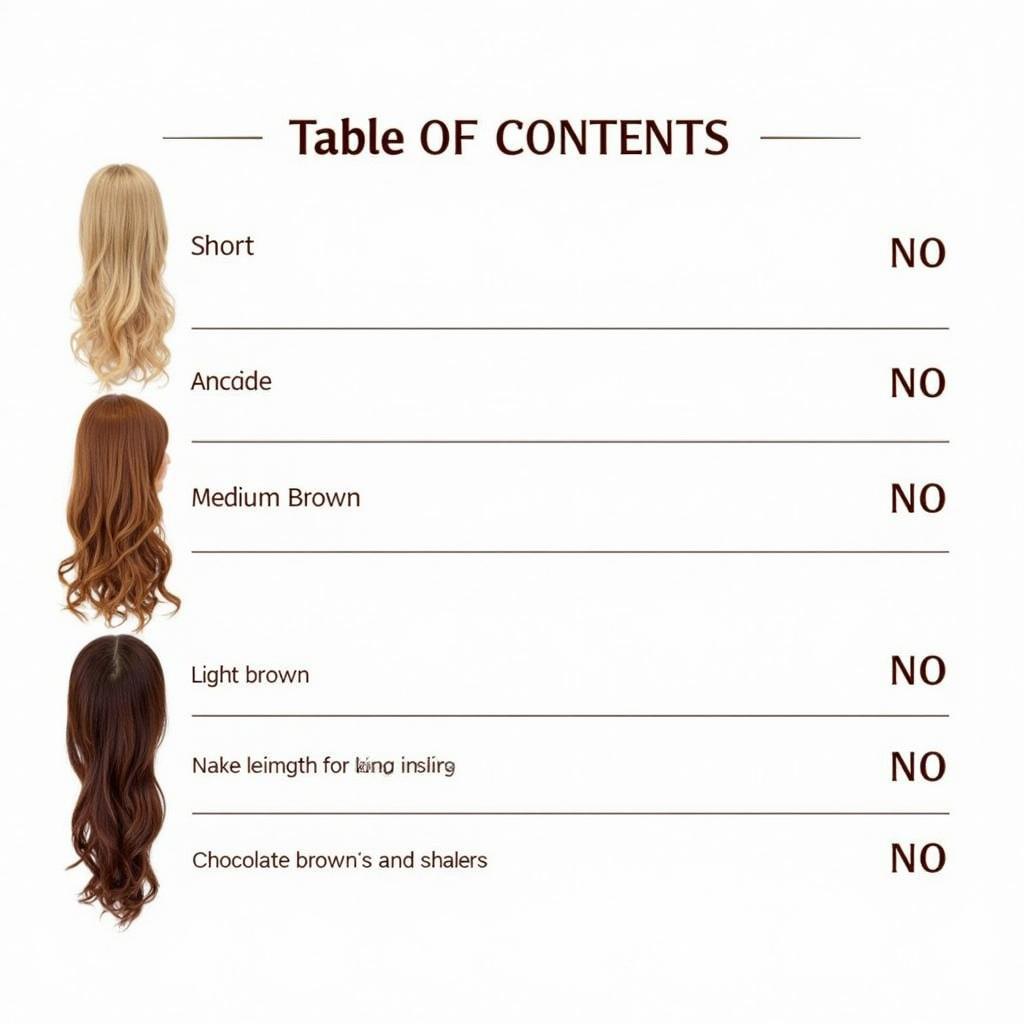 Table of Contents: Brown Wig Straight Lengths and Colors