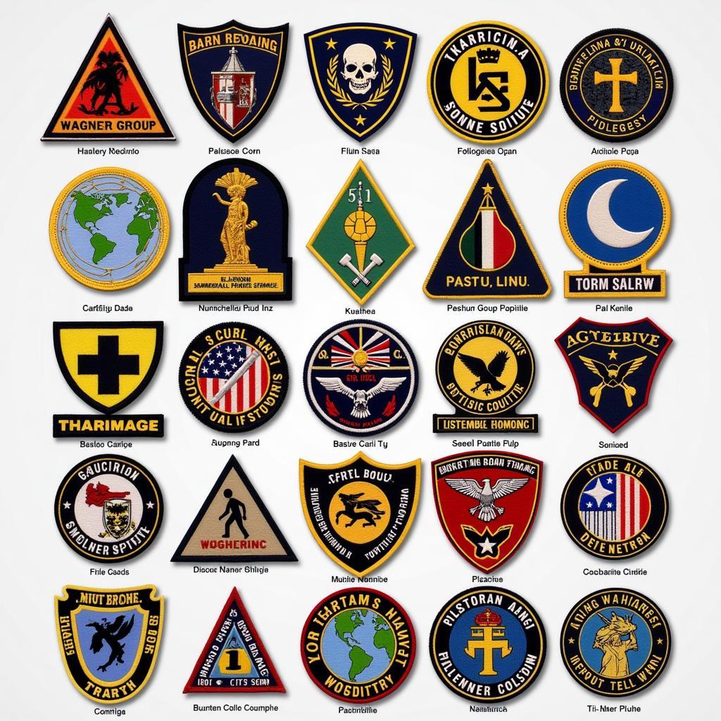 Wagner Group Location Specific Patches - Displaying patches indicating specific deployments and operations, providing insights into the group's activities.