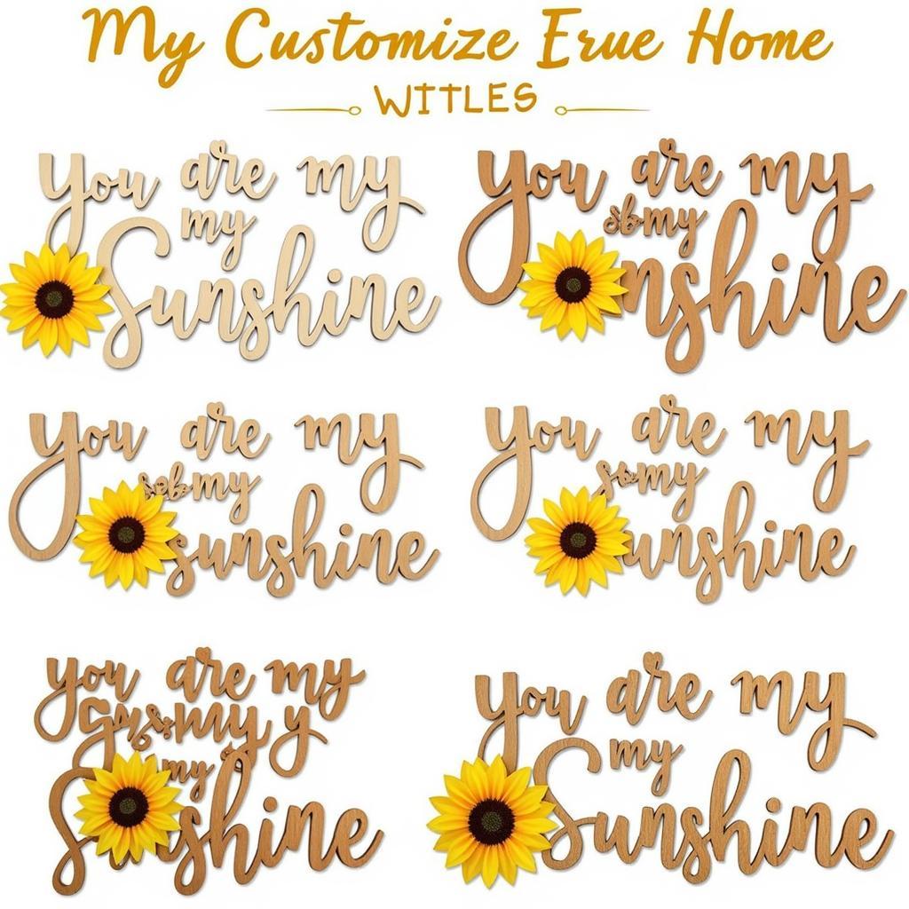 Various "You Are My Sunshine" Wooden Sign Styles